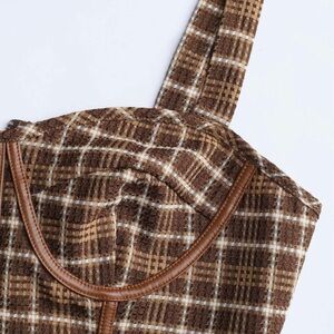 Check Corset Tank Top